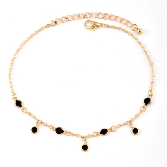 3 Pc Boho Stars Dots Gold Crystal Anklet Set NEW - Picture 4 of 4